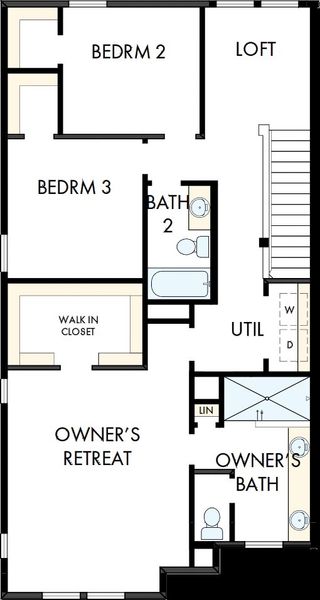 2D floor plan layout of this home in Crosscreek Walk  – Courtyard, Charleston, SC (Image 3).