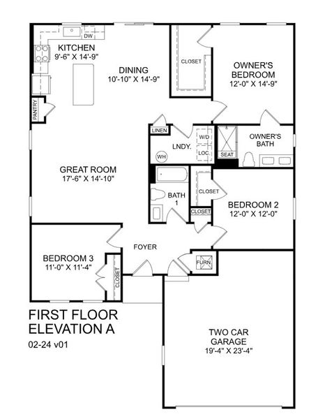 2D floor plan layout for the Grand Cayman by Ryan Homes in Waverly Springs, Woodruff, SC (Image 3). 2D floor plan layout for the Grand Cayman by Ryan Homes in Waverly Springs, Woodruff, SC (Image 3).