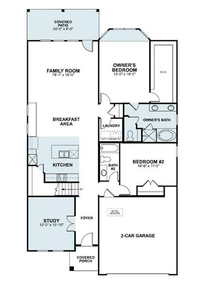 2D floor plan layout of this home in Edgewood, Leander, TX (Image 1). 2D floor plan layout of this home in Edgewood, Leander, TX (Image 1).