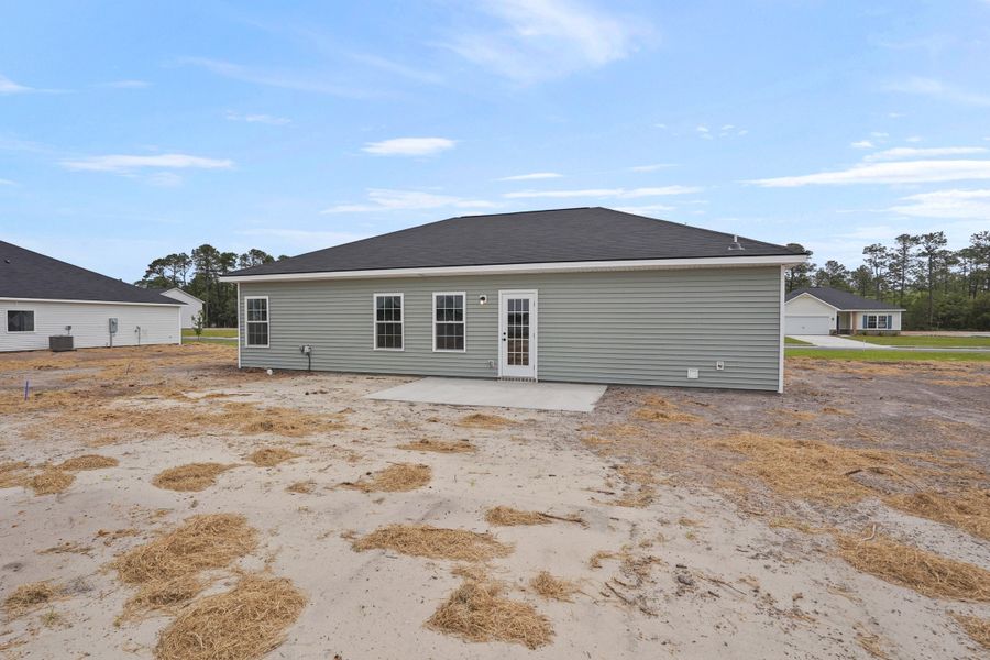 Representative exterior photo of a completed home built from the The Stafford by RTS Homes in Doctor's Creek, Ludowici, GA (Image 28).