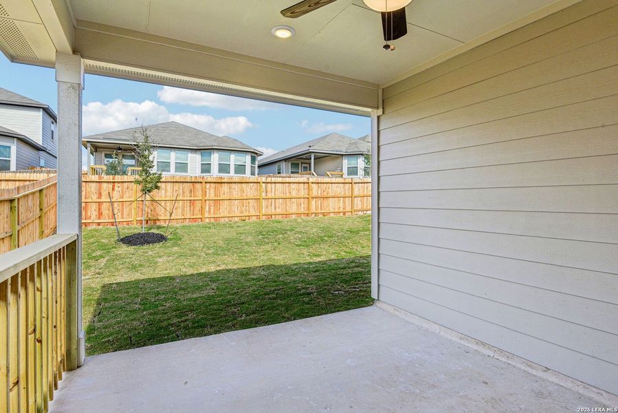 Exterior details and patio area of a home in Lark Canyon, New Braunfels (Image 4).