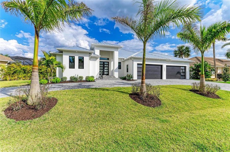 Front exterior of a new home in , Punta Gorda, FL, highlighting curb appeal (Image 30). Front exterior of a new home in , Punta Gorda, FL, highlighting curb appeal (Image 30).
