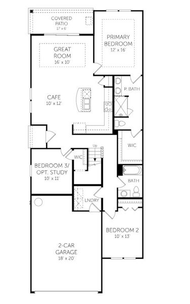 2D floor plan layout for the Madison II - Villas by Dream Finders Homes in Brook Forest - Villas, St. Augustine, FL (Image 5).