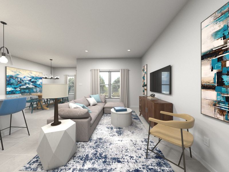 Rendering of Living Room in Holly Floorplan