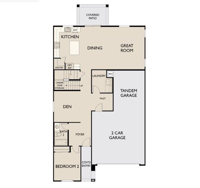 2D floor plan layout for the Snapdragon by Ashton Woods in Solara, Phoenix, AZ (Image 5).