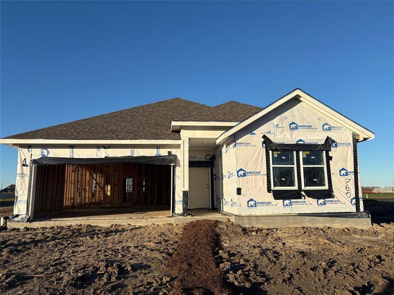 One story home with 4 bedrooms, 3 bathrooms, and 2 car garage.