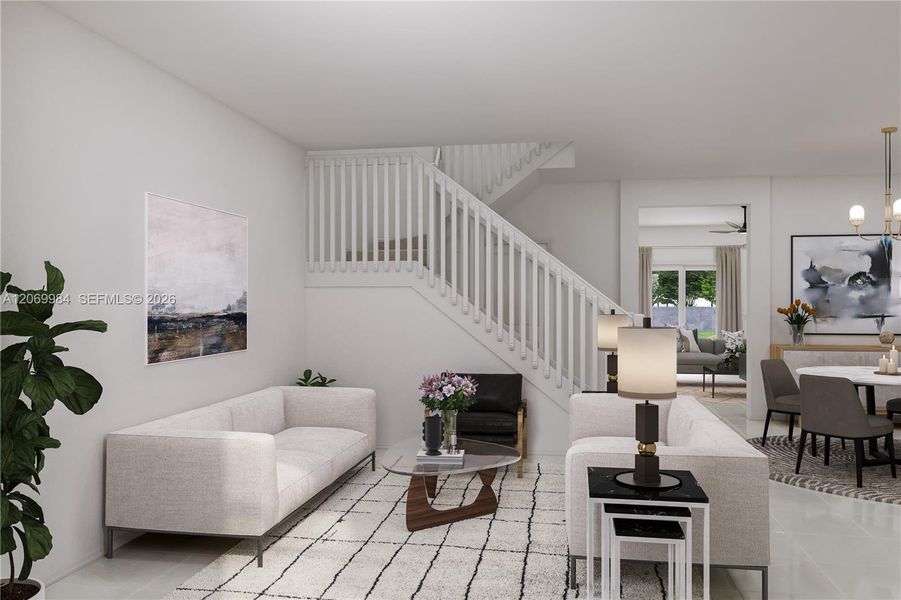 Furnished interior view inside a new home in Breezewood, Miami (Image 6).