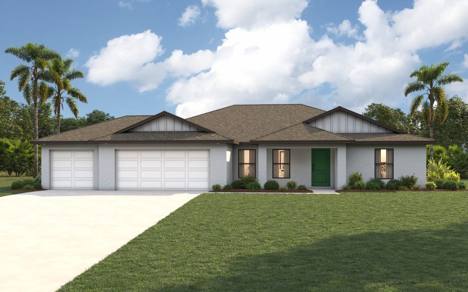 Representative exterior photo of a completed home built from the St Augustine by Christopher Alan Homes in Palm Bay, Palm Bay, FL (Image 20).