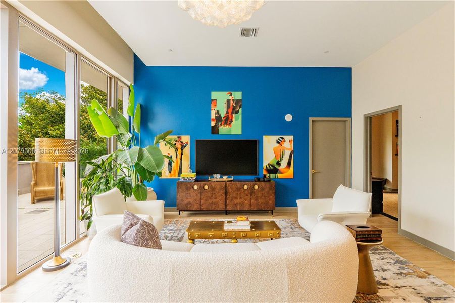 Furnished interior view inside a new home in , Miami (Image 12).