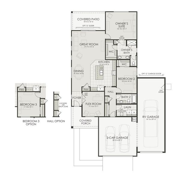 2D floor plan layout for the 1753 by Homes by Towne in Laveen Vistas II, Laveen, AZ (Image 3).
