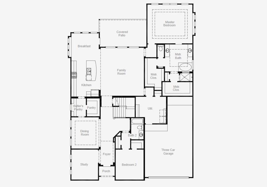 2D floor plan layout of this home in Wildflower Ranch, Fort Worth, TX (Image 4). 2D floor plan layout of this home in Wildflower Ranch, Fort Worth, TX (Image 4).