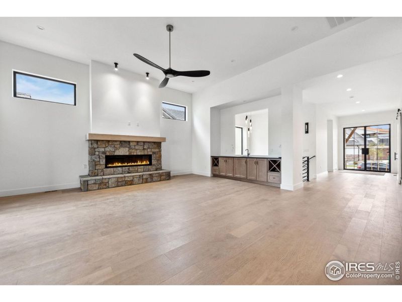 Living Room with Wet Bar