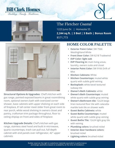 2D floor plan layout of this home in Sidbury Landing, Wilmington, NC (Image 4).