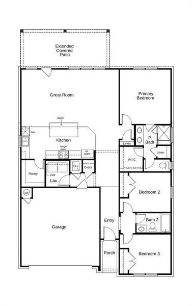 This floor plan features 3 bedrooms, 2 full baths, and over 1,500 square feet of living space.