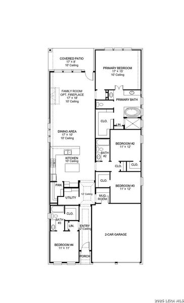 2D floor plan layout of this home in Ladera, San Antonio, TX (Image 3).