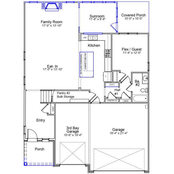 2D floor plan layout of this home in Hanes Lake, Winston-Salem, NC (Image 3).