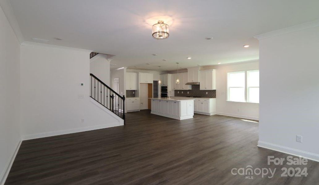 Family room into kitchen