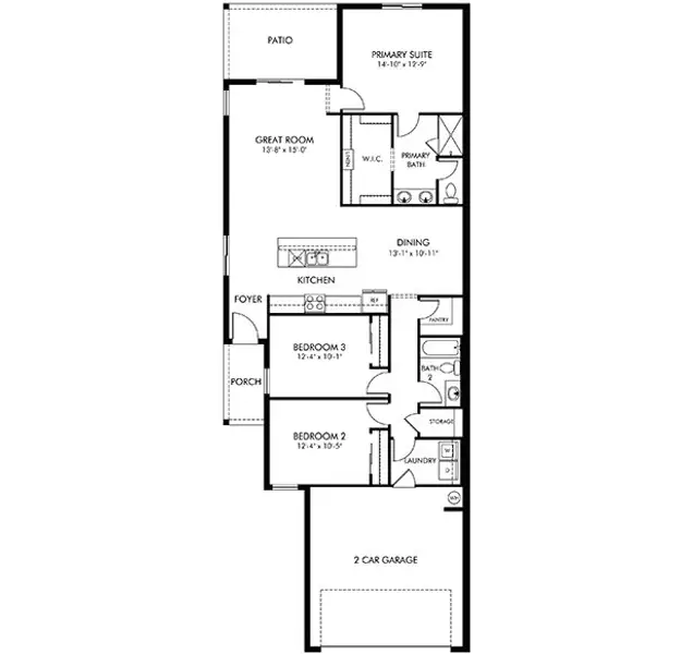 2D floor plan layout of this home in Ridgehaven - Villas, Ormond Beach, FL (Image 1). 2D floor plan layout of this home in Ridgehaven - Villas, Ormond Beach, FL (Image 1).