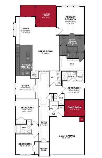 2D floor plan layout of this home in Copia Pines, Montgomery, TX (Image 3).