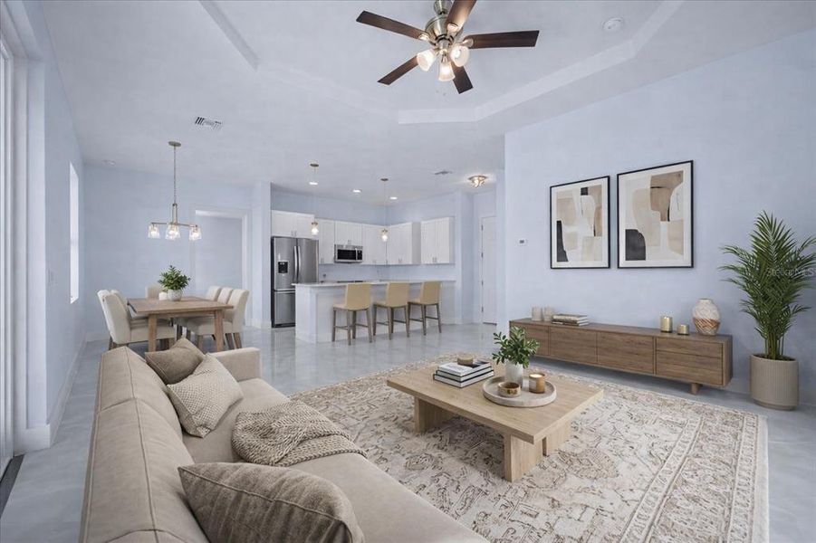 Furnished interior view inside a new home in , Lehigh Acres (Image 6). Furnished interior view inside a new home in , Lehigh Acres (Image 6).