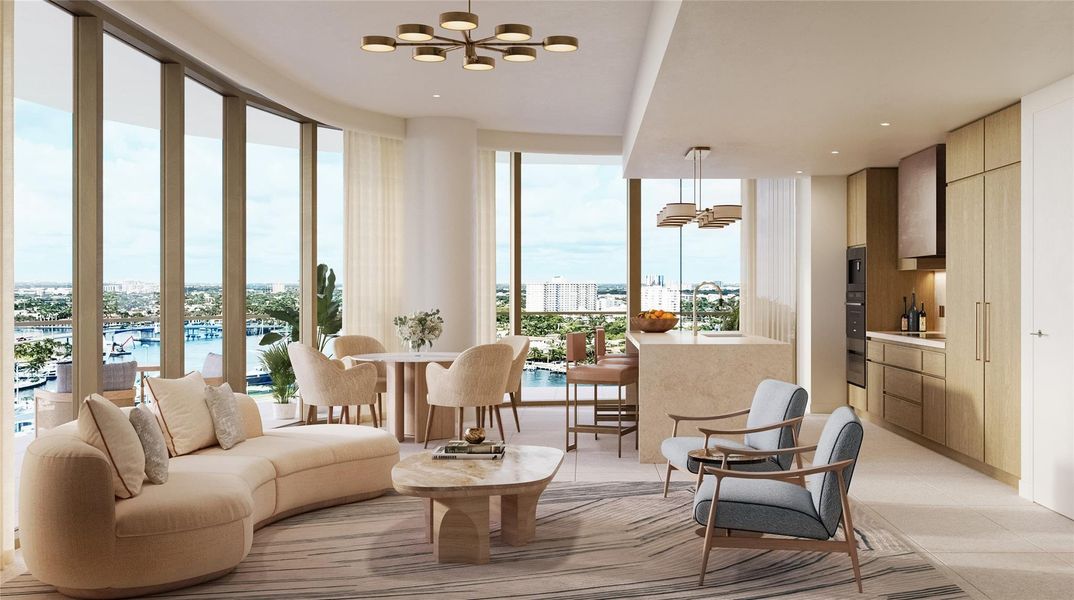 Furnished interior view inside a new home in , Fort Lauderdale (Image 5).