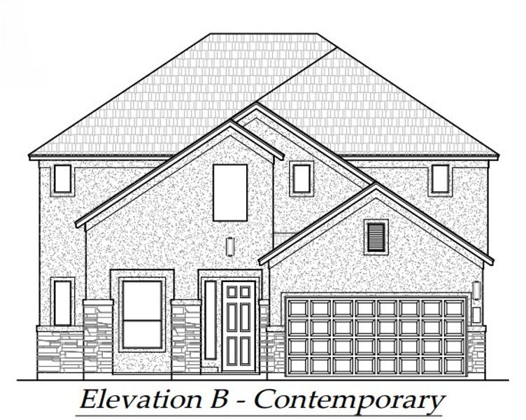Exterior rendering of this home design in Alsatian Oaks, Castroville, TX (Image 5).