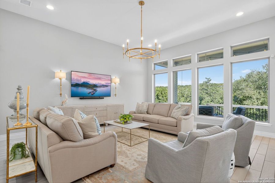 Furnished interior view inside a new home in Cibolo Canyons 60', San Antonio (Image 23).