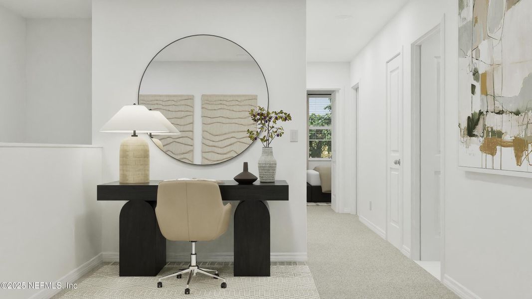 Furnished interior view inside a new home in Hardwick Farms: Hardwick Farms - Townhome Collection, Jacksonville (Image 9).
