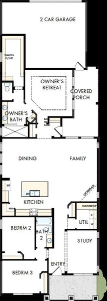 2D floor plan layout of this home in Two Step Farm - Landmark Row Collection, Montgomery, TX (Image 4).