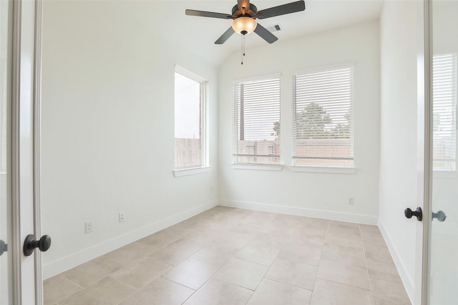 Natural light fills the study, with windows surrounding the space to create an open and airy feel—no sense of being closed in here! Natural light fills the study, with windows surrounding the space to create an open and airy feel—no sense of being closed in here!