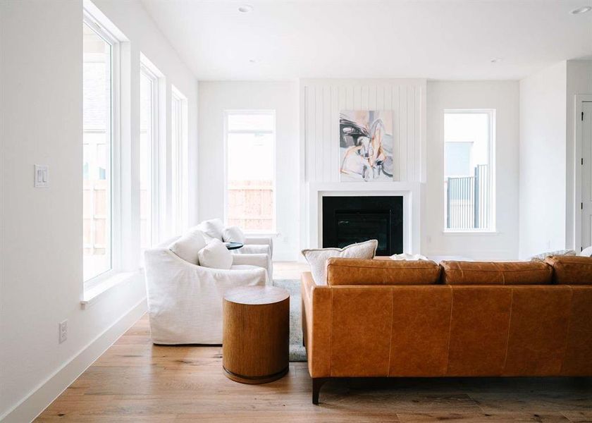 Living room featuring light hardwood / wood-style flooring