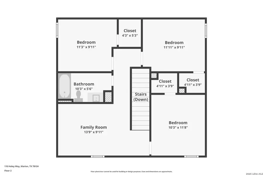 2D floor plan layout of this home in Grace Valley, Marion, TX (Image 6).