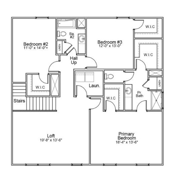 2D floor plan layout for the Russell - Genesis Value Collection by Mungo Homes in Golden Ridge, Youngsville, NC (Image 4).