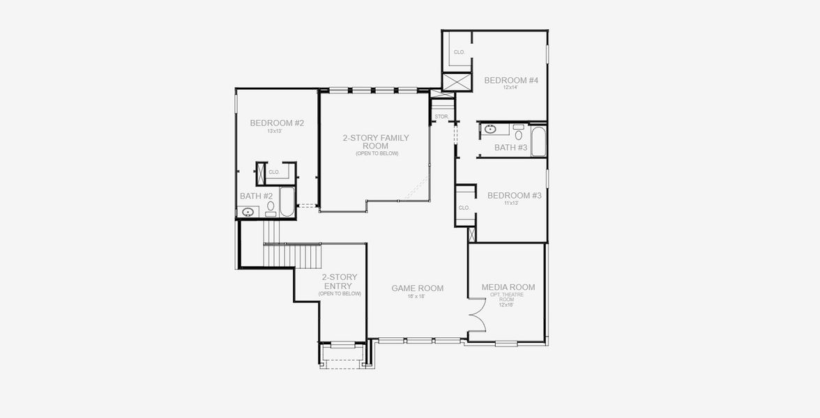 2D floor plan layout for the 3550W by Perry Homes in The Highlands 60', Porter, TX (Image 3). 2D floor plan layout for the 3550W by Perry Homes in The Highlands 60', Porter, TX (Image 3).