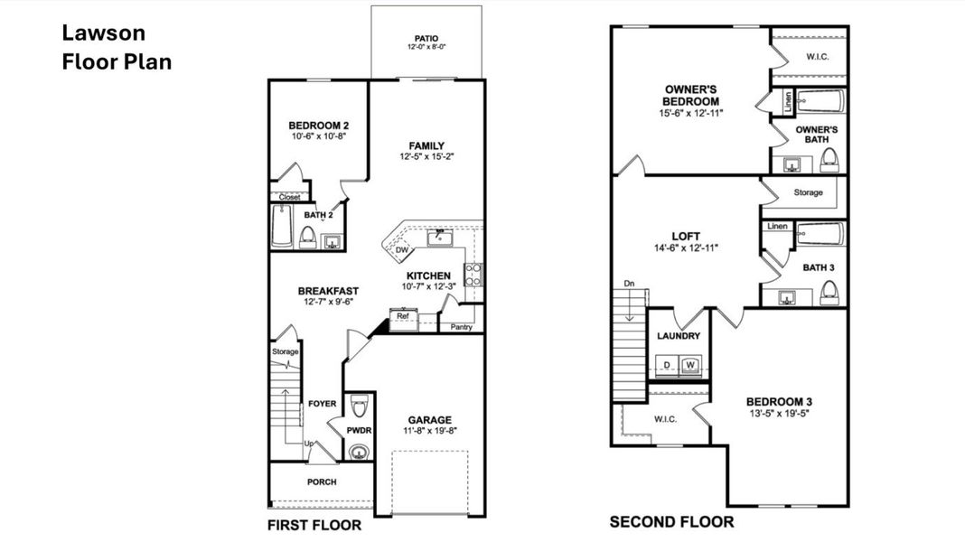 2D floor plan layout of this home in The Falls, Blythewood, SC (Image 2). 2D floor plan layout of this home in The Falls, Blythewood, SC (Image 2).