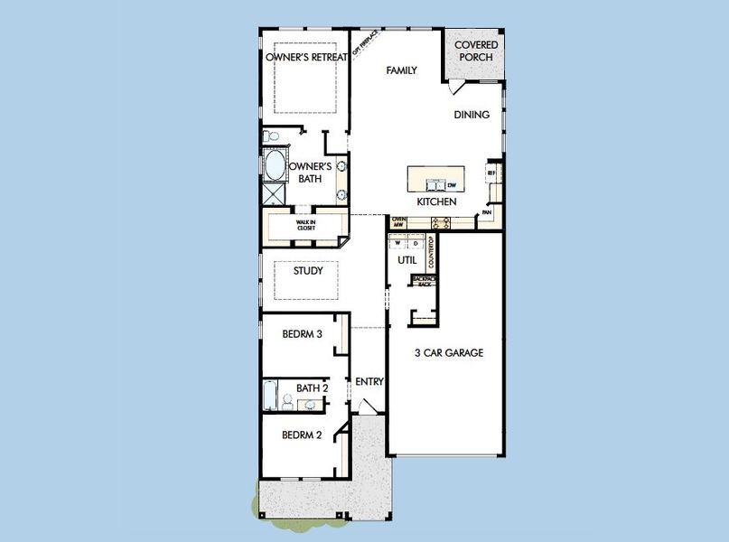 2D floor plan layout for the The Jasmine by David Weekley Homes in Goodland – Classic Series, Grand Prairie, TX (Image 5). 2D floor plan layout for the The Jasmine by David Weekley Homes in Goodland – Classic Series, Grand Prairie, TX (Image 5).