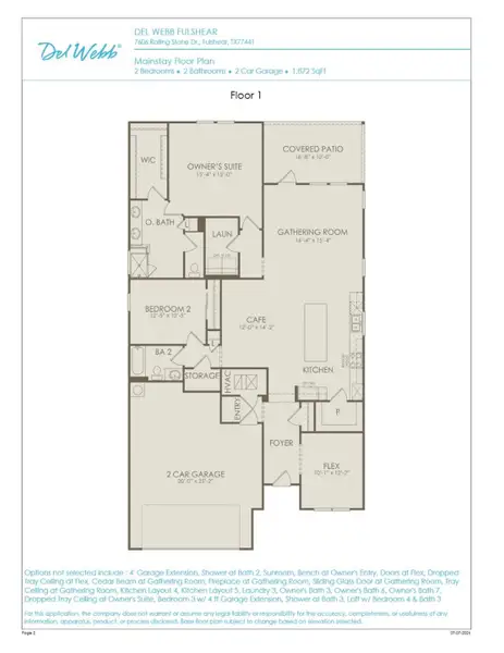 2D floor plan layout of this home in Del Webb Fulshear, Fulshear, TX (Image 2). 2D floor plan layout of this home in Del Webb Fulshear, Fulshear, TX (Image 2).