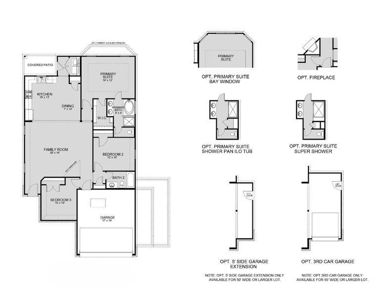 2D floor plan layout for the The Sage by Legend Homes in Cinco Lakes, San Antonio, TX (Image 3).