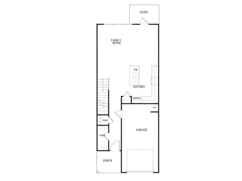 2D floor plan layout for the The Savannah by Stephen Elliott Homes in The Reserve at Clocktower, Douglasville, GA (Image 3).