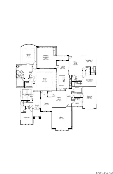 2D floor plan layout of this home in Shavano Highlands, San Antonio, TX (Image 3).