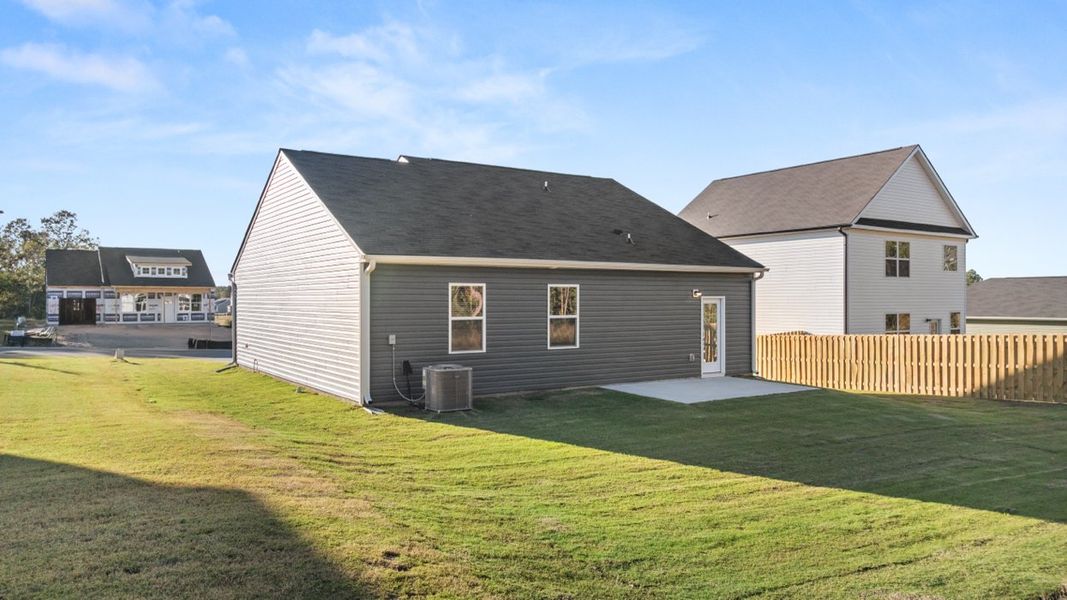 Exterior details and patio area of a home in Bellemeade Landing, Augusta (Image 19). Exterior details and patio area of a home in Bellemeade Landing, Augusta (Image 19).