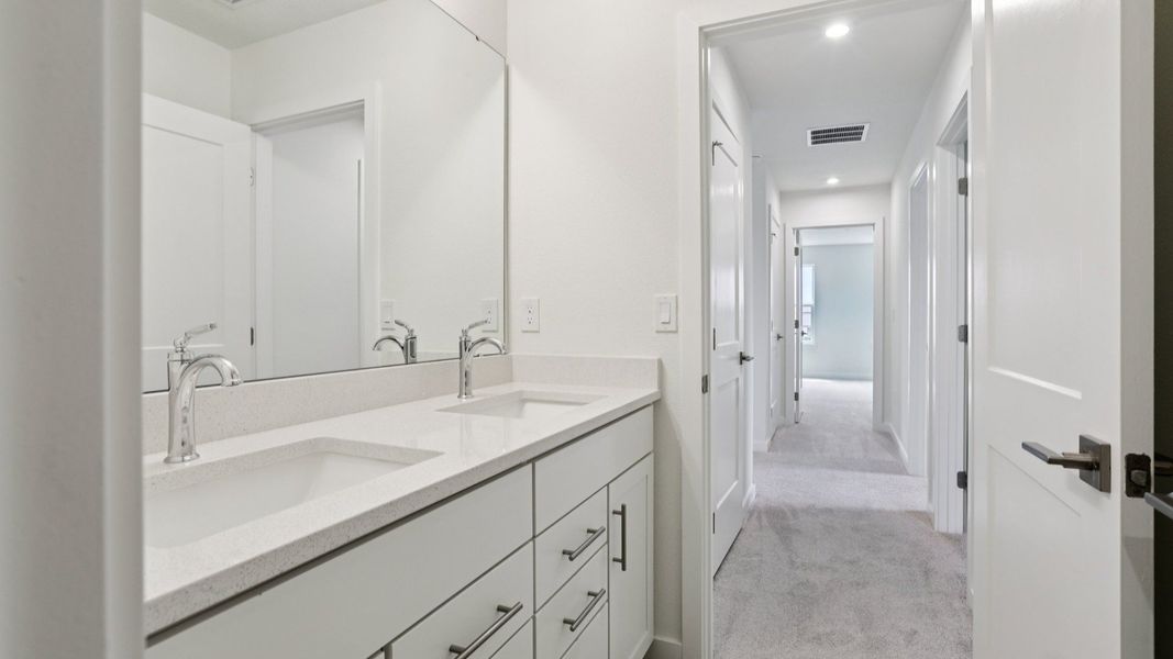 Naples Secondary Bath with Dual Sinks at Grasslands West in Lakeland FL