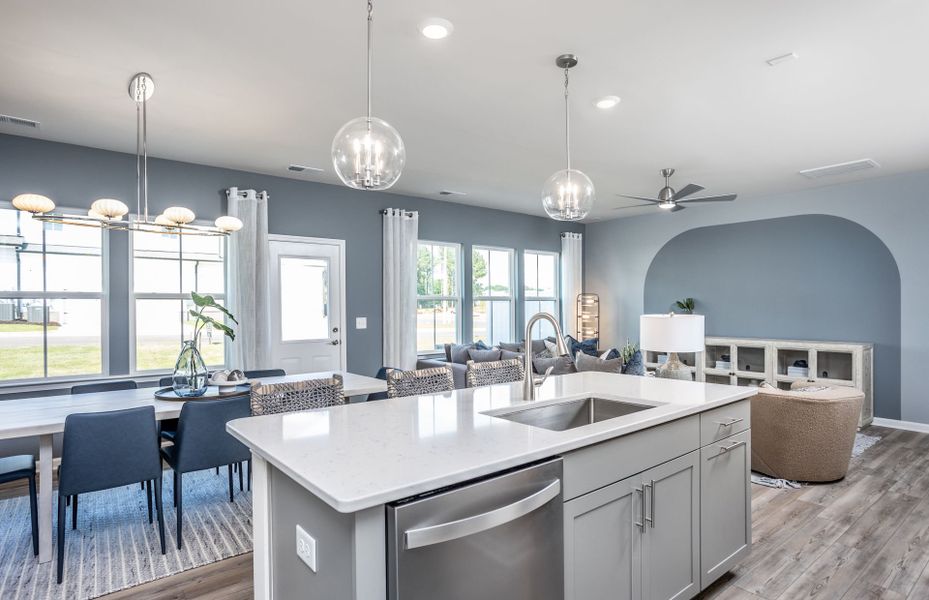 Furnished interior view inside a new home in Exchange at 401, Raleigh (Image 15). Furnished interior view inside a new home in Exchange at 401, Raleigh (Image 15).