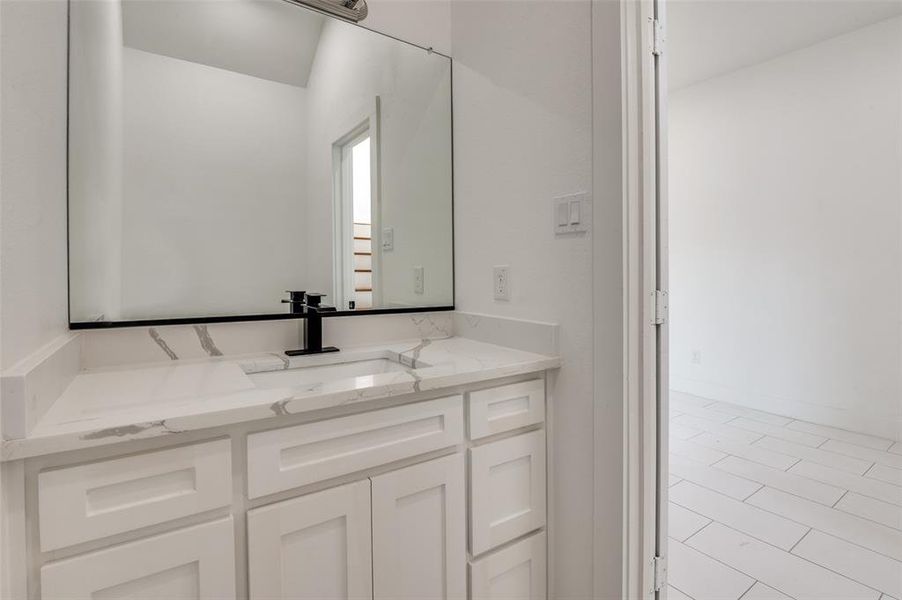 Bathroom featuring vanity