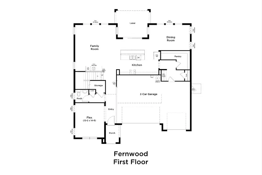 2D floor plan layout for the Fernwood by DRB Homes in Preserve at Old Mill, Wesley Chapel, FL (Image 3).