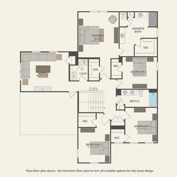 2D floor plan layout for the Northridge by Pulte Homes in Waterside at Pine Island, Columbia, SC (Image 5). 2D floor plan layout for the Northridge by Pulte Homes in Waterside at Pine Island, Columbia, SC (Image 5).