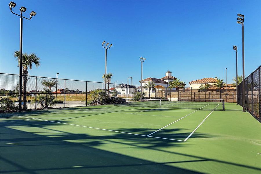 The Parkway at Eldridge offers an outdoor tennis court with soft surface which reduces the impact on the body during play. This outdoor court is lighted to have the ability to play in the evening.