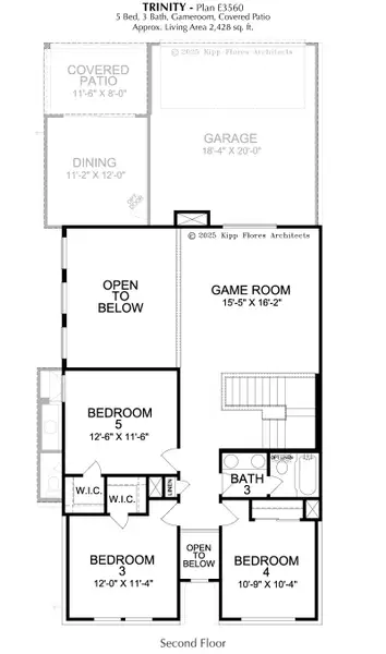 2D floor plan layout for the Trinity by Landon Homes in Fields - East Village, Frisco, TX (Image 4).