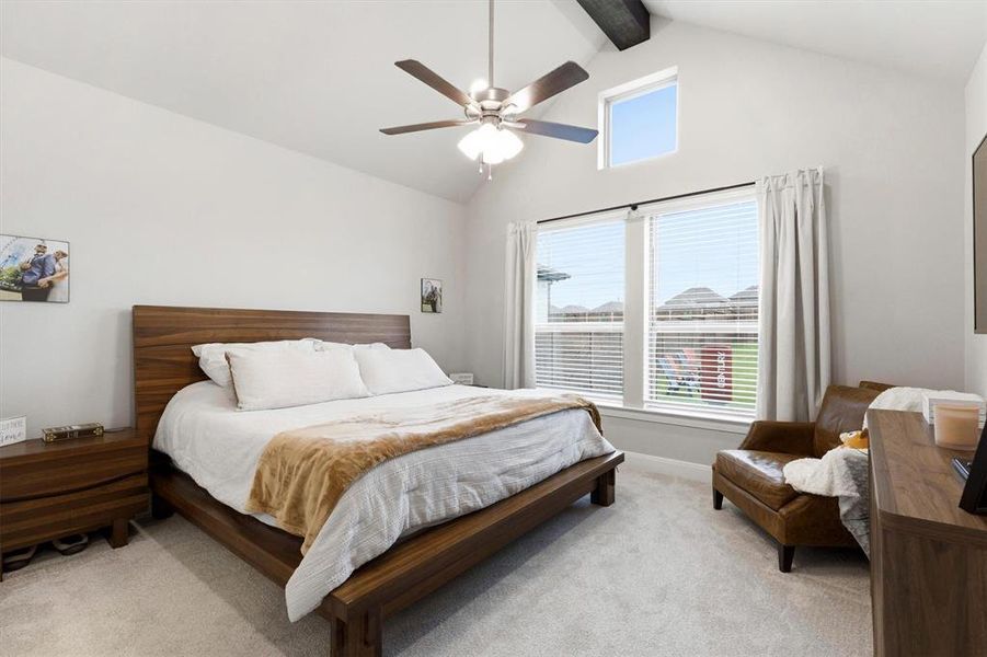 Primary bedroom suite with views to the back yard Primary bedroom suite with views to the back yard