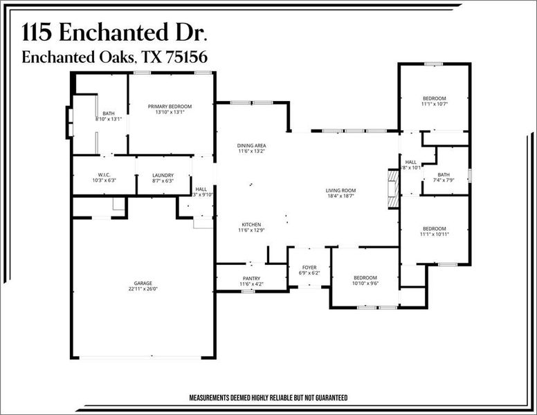 2D floor plan layout of this home in , Enchanted Oaks, TX (Image 6).